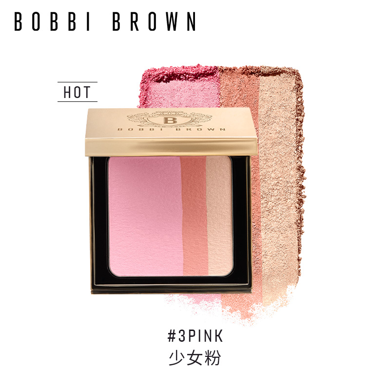 颜色: 03#少女粉, Bobbi Brown | BOBBI BROWN 芭比波朗 盈亮三色腮红盘 6.6g 质地细腻 一抹融肤 宛若天生