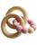 颜色: Pink, Tiny Teethers Designs | 3 Stories Trading Tiny Teethers Infant Silicone And Beech Wood Rattle And Teether