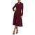 Ralph Lauren | Women's Self-Belt Long-Sleeve Surplice Georgette Midi Dress, 颜色Vintage Burgundy