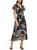 Kensie | Womens Surplice Midi Wrap Dress, 颜色black