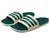 color Wonder White/Collegiate Green/Gold Metallic, Adidas | Adilette Comfort Slides
