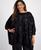 颜色: Anne Black, Anne Klein | Plus Size Floral Sequined Poncho Sweater