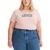 Levi's | Trendy Plus Size Perfect Logo Cotton Short-Sleeve T-Shirt, 颜色Michelle Floral Chalk Pink