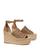 商品Tory Burch | Women's Basketweave Ankle Strap Espadrille Wedge Sandals颜色Almond Flour