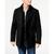 color Black, Kenneth Cole | Men's Double Breasted Wool Blend Peacoat with Bib