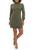 color Artic Olive, Love, Fire | Junior's Mock Brushed Dress