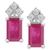商品第2个颜色Ruby Red, Macy's | Ruby (1-3/8 ct. t.w.) & Diamond (1/8 ct. t.w.) Crown Stud Earrings in 14k White Gold (Also in Emerald & Tanzanite)