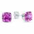 颜色: created pink sapphire, MAXCOLOR | Sterling Silver Cushion-Cut Checkerboard Gemstone Stud Earrings (8MM)