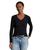 颜色: Black, Ralph Lauren | Women's Cable Knit Cotton V Neck Sweater