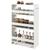 颜色: white, Hivvago | 4-Tier Rolling Storage Cart Slim Kitchen Cart on Wheels with Open Shelves and Handle-Gray