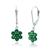 颜色: created emerald silver, MAX + STONE | 14k White or Yellow Gold Gemstone Flower Dangle Leverback Earrings