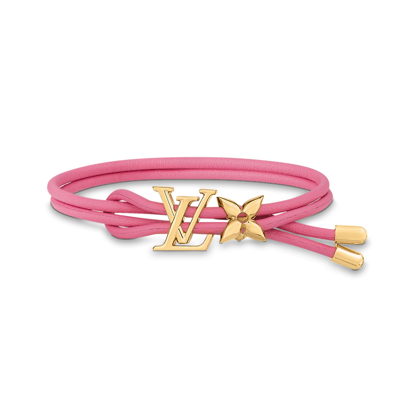 Louis Vuitton | 【预售十天】路易威登 23新款Bloom女士抛光金属开合皮革手镯（六色可选）, 颜色粉色