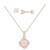 Giani Bernini | 2-Pc. Set Cubic Zirconia Swirl Pendant Necklace & Solitaire Stud Earrings in 18k Gold-Plated Sterling Silver, Created for Macy's, 颜色Rose Gold