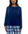 颜色: Blue Depth, Roudelain | Women's Cozy Luxe Long-Sleeve Crewneck Pajama Top