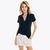 color true black, Nautica | Nautica Womens Sustainably Crafted Ocean Split-Neck Polo