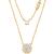 商品Michael Kors | Sterling Silver Double Layered Pave Disk Necklace颜色Gold Plating