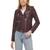 color Burgundy, Levi's | Plus Size Faux Leather Belted Motorcycle Jacket