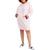商品Tommy Hilfiger | Tommy Hilfiger Womens Plus Hoodie Long Sleeves Sweatshirt Dress颜色Ballerina Pink