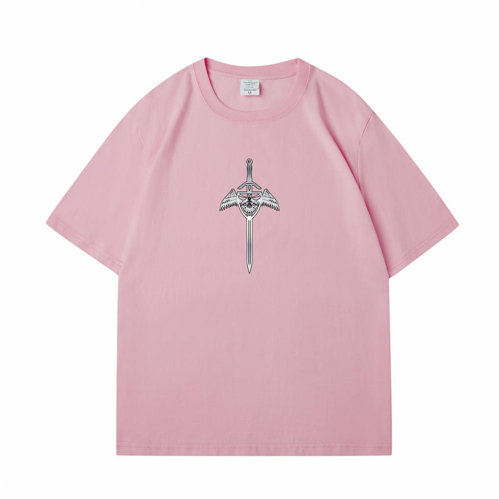 颜色: A-154粉色, EUHERTZ | 短袖t恤男款夏季薄款美式潮牌青少年宽松情侣装男生体恤