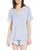 Eberjey | Gisele Relaxed 2-Piece Pajama Set, 颜色ICE BLUE IVORY