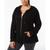 color Black, Calvin Klein | Plus Size Ruched-Sleeve Zip Hoodie