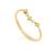 颜色: august, MaxColor | 14K Gold Vermeil Birthstone 2MM Cubic Zirconia Wishbone Ring