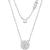 商品Michael Kors | Sterling Silver Double Layered Pave Disk Necklace颜色Silver