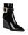 Sam Edelman | Women's Weslie 2 Pointed Toe Buckled Wedge Boots, 颜色Black