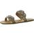 商品Marc Fisher | Marc Fisher Womens Bodil Faux Leather Metallic Slide Sandals颜色Light Natural LL