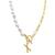 ADORNIA | 14k Gold-Plated Paperclip Chain & Mother-of-Pearl Initial F 17" Pendant Necklace, 颜色Letter X