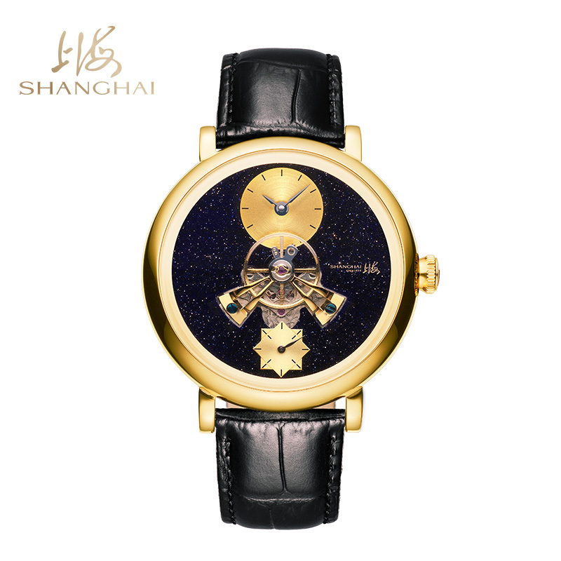 商品SHANGHAI WATCH |  大都会系列·穹境 自动上链机械男士腕表颜色砂金石金圈