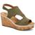 商品Style & Co | Style & Co. Womens Ferann Padded Insole Cork Wedge Sandals颜色Moss MC