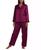 颜色: Plum, Miss Elaine | Petite 2-Pc. Notched-Collar Pajamas Set