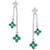 商品第1个颜色Emerald, Macy's | Sapphire (1-1/10 ct. t.w.) & Diamond (1/5 ct. t.w.) Flower Drop Earrings in Sterling Silver (Also in Ruby & Emerald)