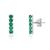 颜色: emerald, MAX + STONE | 14k White Gold Small 2mm Gemstone Bar Stud Earrings with Push Backs