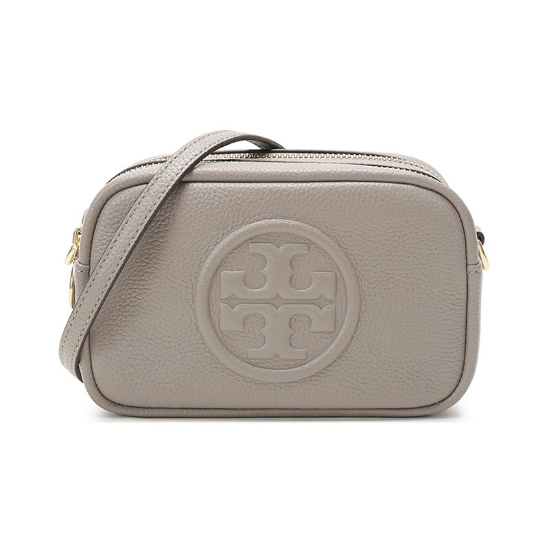 color 灰色, Tory Burch | 托里·伯奇TORY BURCH 奢侈品TB女包PERRY系列黑色皮质单肩斜挎包手拿包纯色多色礼物送女友（约18*11*7cm） 55691-001