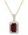 颜色: Garnet / Gold, Macy's | Garnet (1-7/8 ct. t.w.) & Lab-Created White Sapphire (1/5 ct. t.w.) Emerald-Cut Halo 18" Pendant Necklace in 10k Yellow Gold (Also in Citrine & Amethyst)