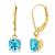 颜色: blue topaz, MaxColor | Solid 10K Yellow Gold Cushion Cut Dangle Gemstone Leverback Earrings
