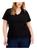 Tommy Hilfiger | Plus Womens Cotton V-Neck T-Shirt, 颜色black