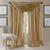颜色: Gold, Elrene Home Fashions | Athena 52" x 108" Crinkled Curtain Panels, Pair with Scarf Valance