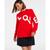 Charter Club | Women's Love Crewneck 100% Cashmere Sweater, Created for Macy's, 颜色Calypso Red Combo