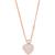商品Michael Kors | Sterling Silver Pave Heart Locket Necklace颜色Rose Gold
