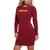 商品第3个颜色Beet Juice Red, GUESS | Women's Long-Sleeve Cut-Out Fitted Bodycon Dress