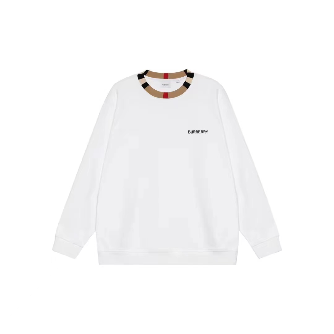 颜色: XS, Burberry | BURBERRY/博柏利 男士白色棉质圆领长袖T恤 80751881