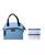 颜色: Heather Blue, Kathy Ireland | Leah Wide Mouth Lunch Tote Bag, Set of 3