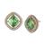 商品第1个颜色Green, Givenchy | Silver-Tone Light Sapphire Crystal Button Earrings