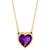 商品第2个颜色Amethyst, Macy's | Gemstone Bezel Heart 18" Pendant Necklace in 10k Gold