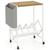 颜色: natural, Hivvago | Rolling Record Player Stand 2-Tier with Vinyl Storage and Magazine Holder Bag