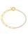 颜色: gold, Sterling Forever | CZ & Paperclip Chain Bracelet
