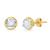 颜色: white topaz, MAX + STONE | 14k Yellow Gold Roped Halo Gemstone Round Stud Earrings for Women 6mm